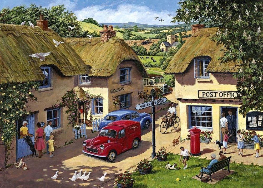 Country Life A Cosy Village - Falcon de luxe puzzle collectible [Barcode 8710126109236] - Main Image 2