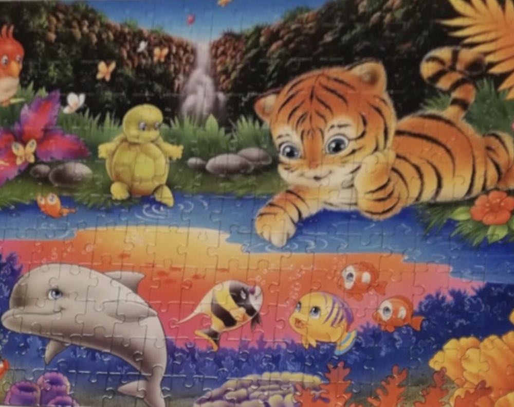 Tiger And Dolphin 🟦 - Clementoni puzzle collectible [Barcode 8005125294411] - Main Image 3