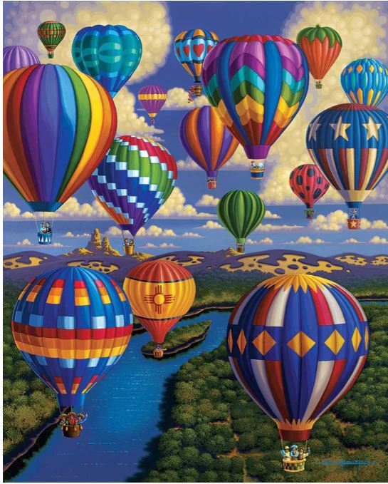 Balloon Festival - Mini 🔵 - Dowdle Folk Art 🇺🇸 puzzle collectible [Barcode 671095501743] - Main Image 2