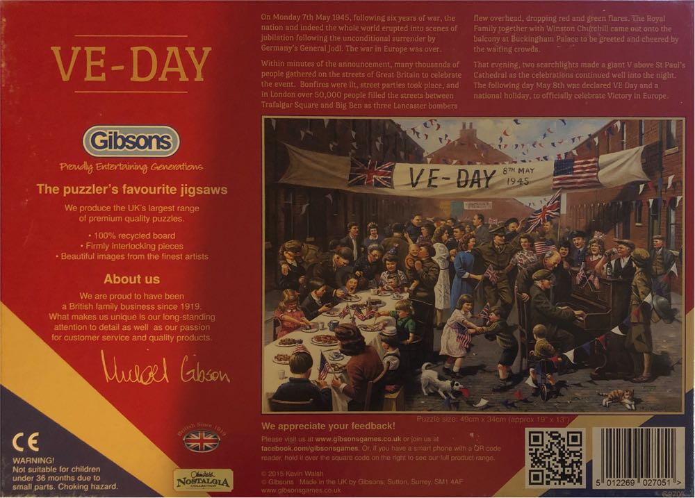 VE Day 🟦 - Gibsons puzzle collectible [Barcode 5012269027051] - Main Image 3