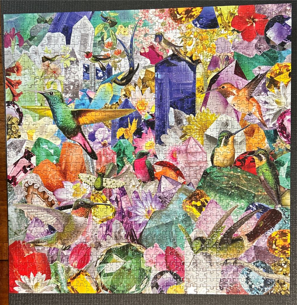 Hummingbird and Gems - eeBoo 🇺🇸 puzzle collectible [Barcode 689196514128] - Main Image 2