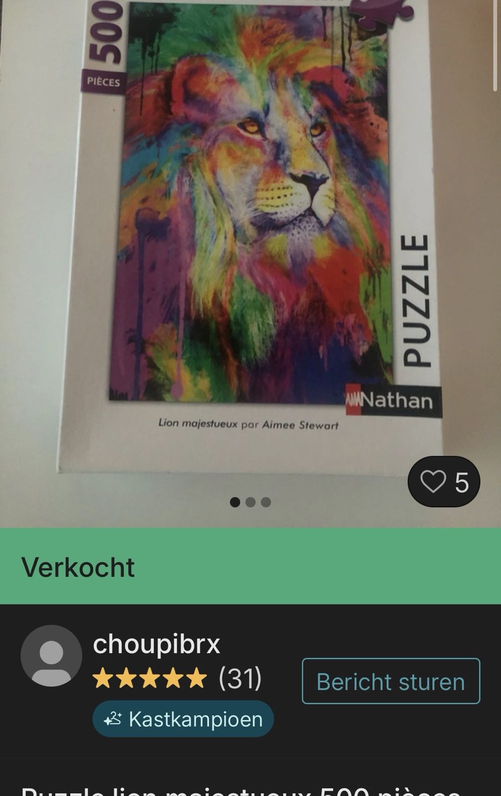 Lion Majestic - Nathan puzzle collectible [Barcode 4005556876075] - Main Image 3