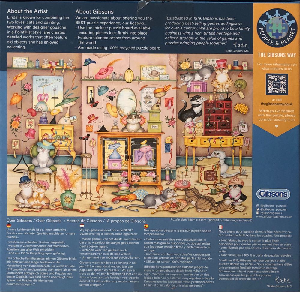 Crazy Cats…Hetty’s Hats - Gibsons 🇬🇧 puzzle collectible [Barcode 5012269031492] - Main Image 3