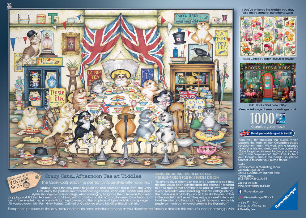 Crazy Cats…Afternoon Tea At Tiddles - Ravensburger puzzle collectible [Barcode 4005556174874] - Main Image 2
