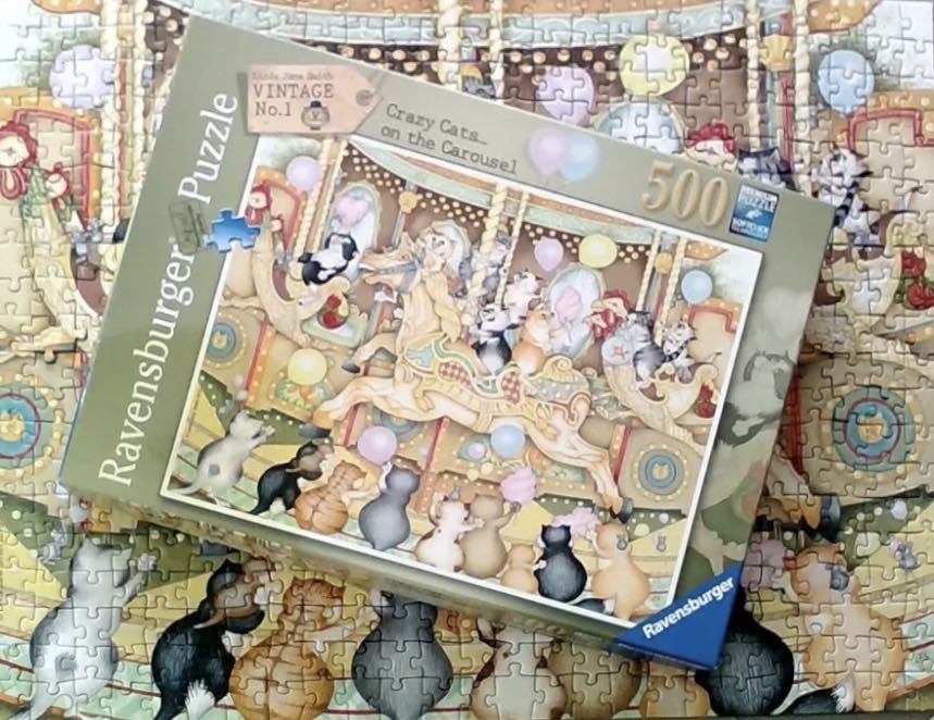 Crazy Cats - Vintage #1 - on the Carousel - Ravensburger puzzle collectible [Barcode 4005556146963] - Main Image 4