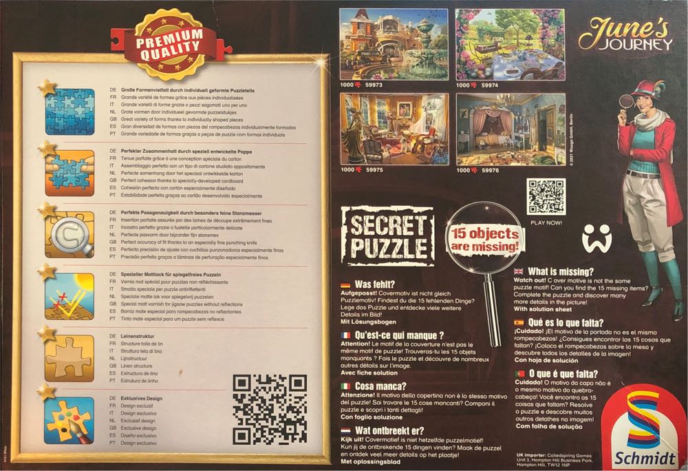 Junes Journey Orchid Estate - Schmidt Puzzle puzzle collectible [Barcode 4001504599737] - Main Image 3