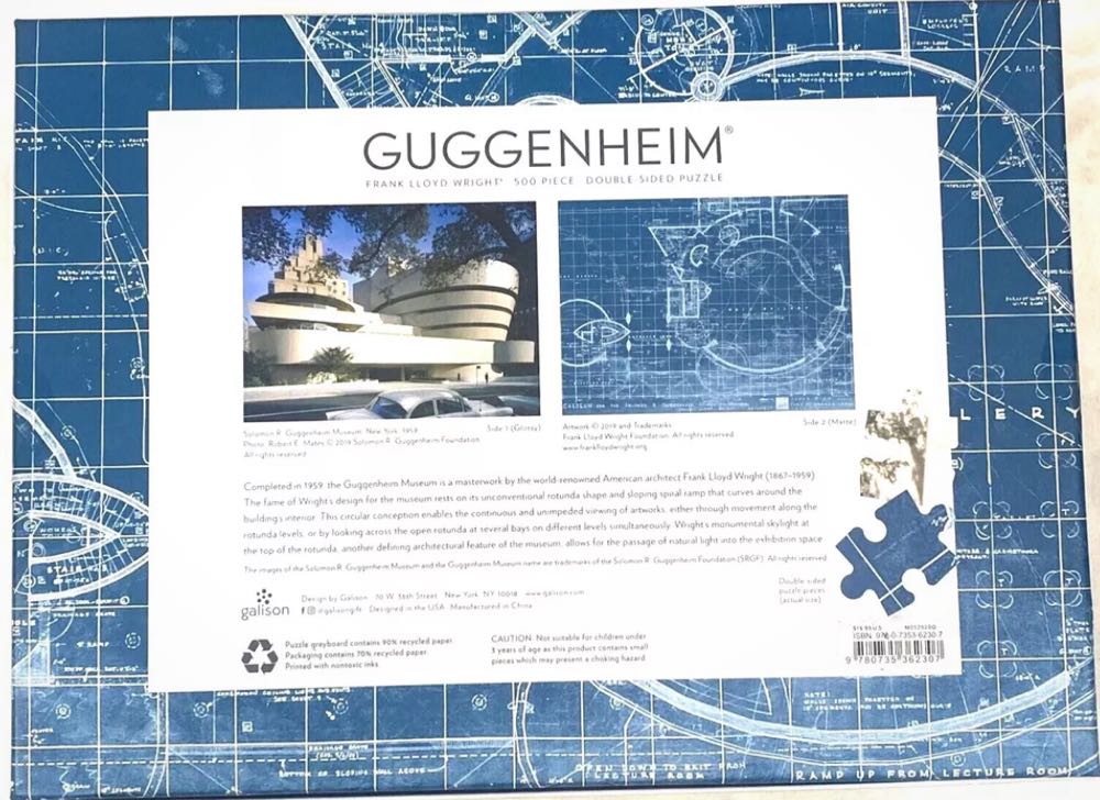 Guggenheim Museum & Museum Blueprint - Galison puzzle collectible [Barcode 9780735362307] - Main Image 2