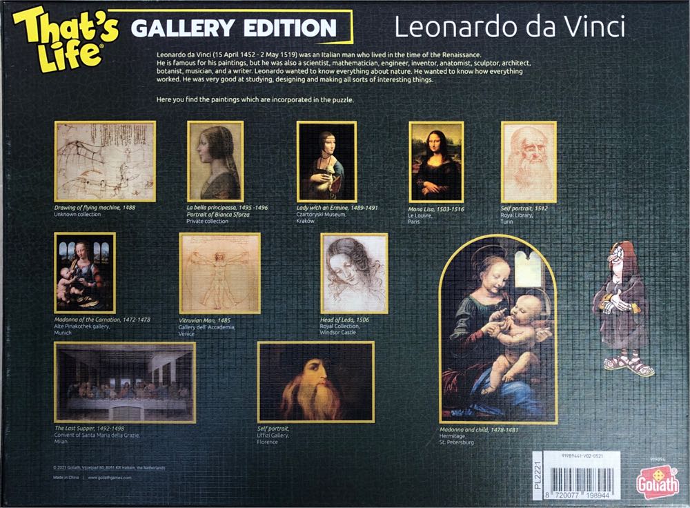 Gallery Edition Leonardo Da Vinci - goliath puzzle collectible [Barcode 8720077198944] - Main Image 3