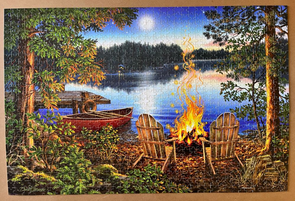 Lakeside Canoe - Majestic Puzzles By Springbok puzzle collectible [Barcode 091683720019] - Main Image 2
