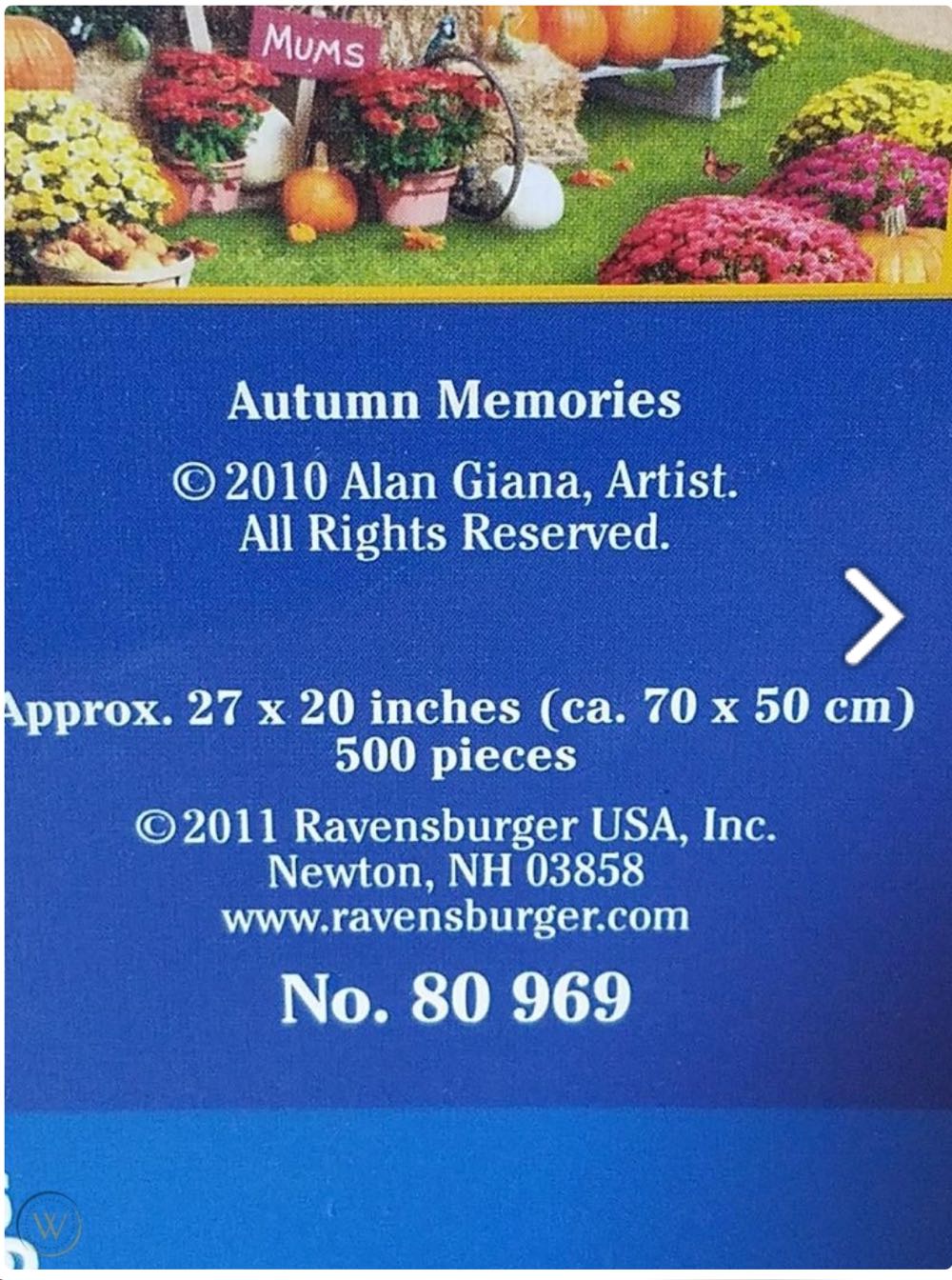 Autumn Memories - Ravensburger puzzle collectible [Barcode 666273809698] - Main Image 2