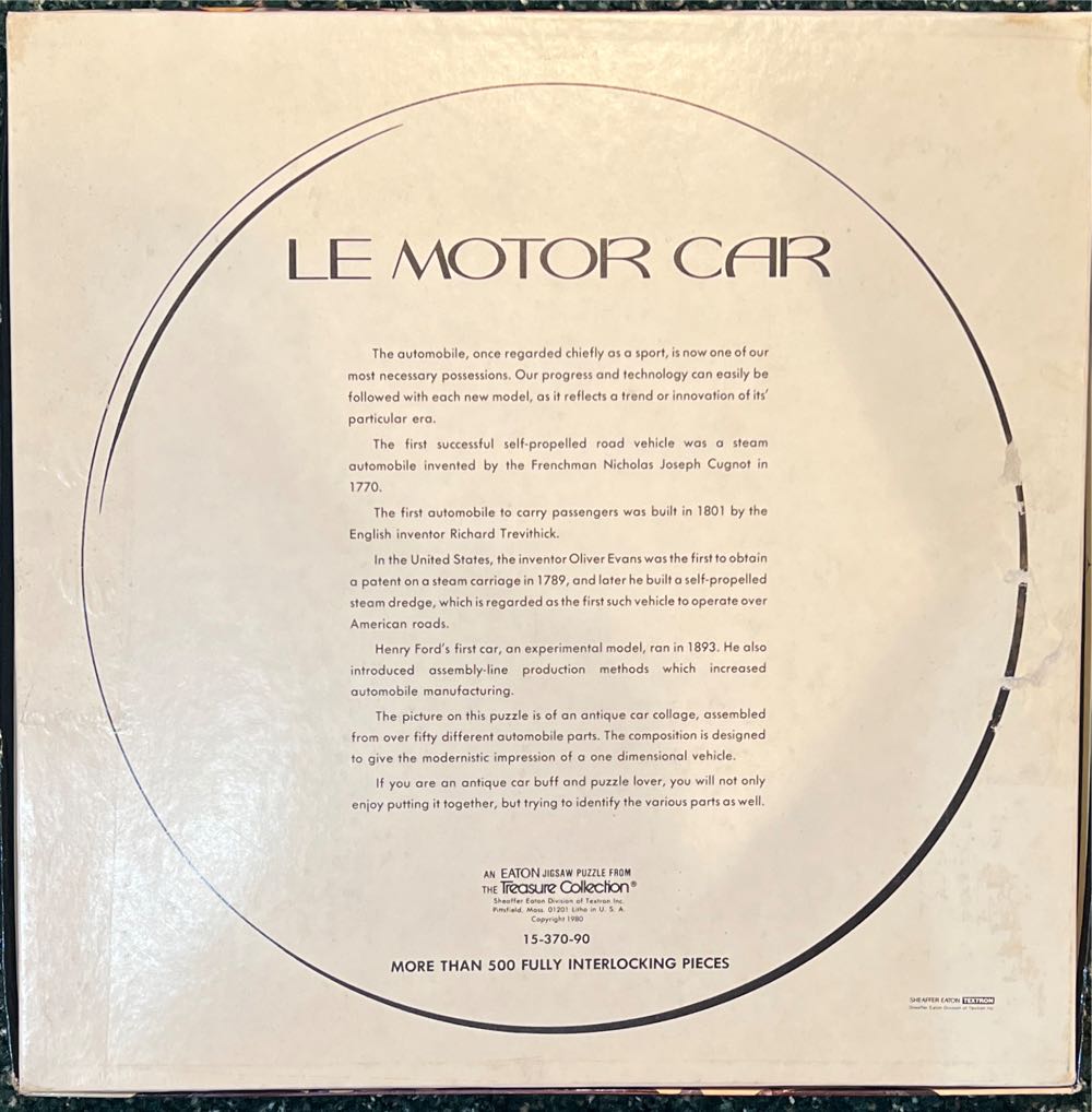 Le Motor Car - Eaton puzzle collectible - Main Image 2