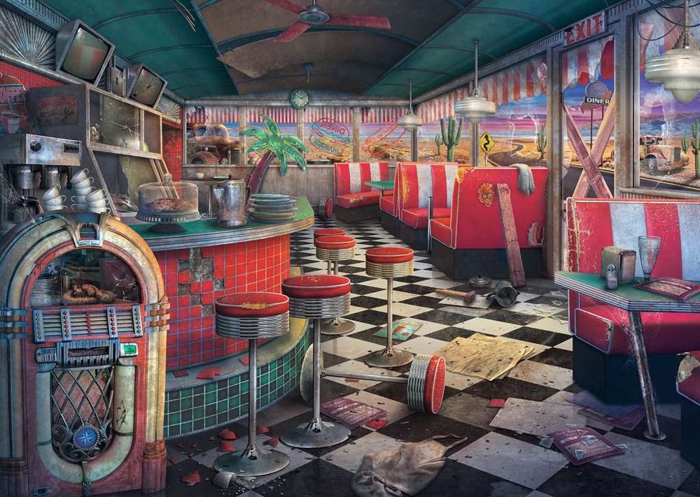 Abandoned, Decaying Diner - Ravensburger puzzle collectible [Barcode 4005556175093] - Main Image 2