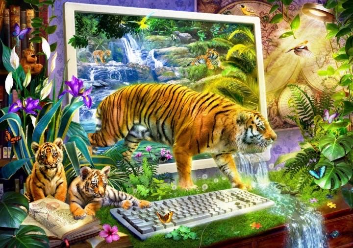 Tiger Coming to Life - Bluebird Puzzle puzzle collectible [Barcode 3663384702006] - Main Image 2