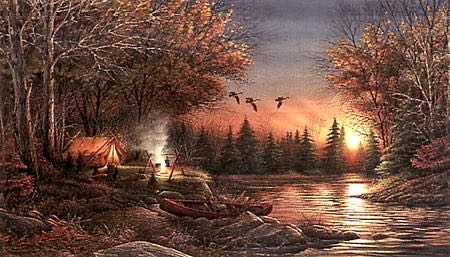 Terry Redlin Panoramic : Evening Solitude • - White Mountain puzzle collectible [Barcode 724819252688] - Main Image 2