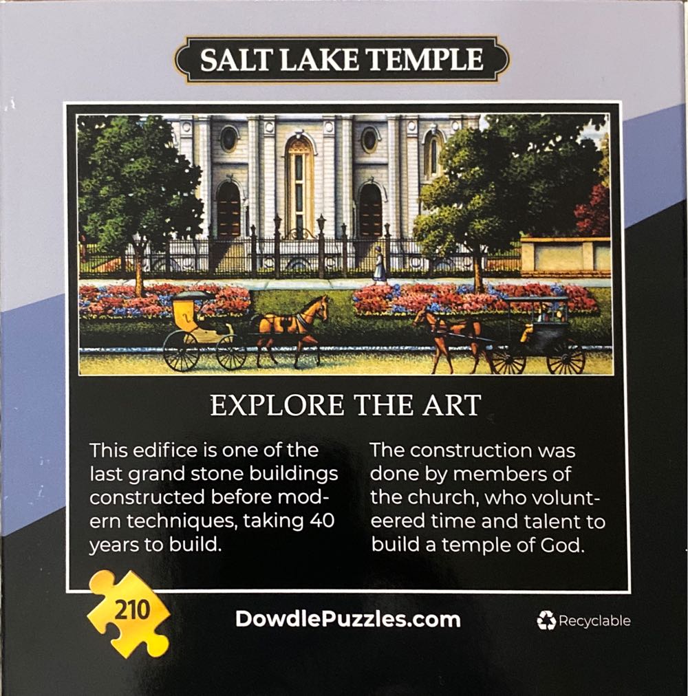 Salt Lake Temple - Dowdle puzzle collectible [Barcode 671095900966] - Main Image 2