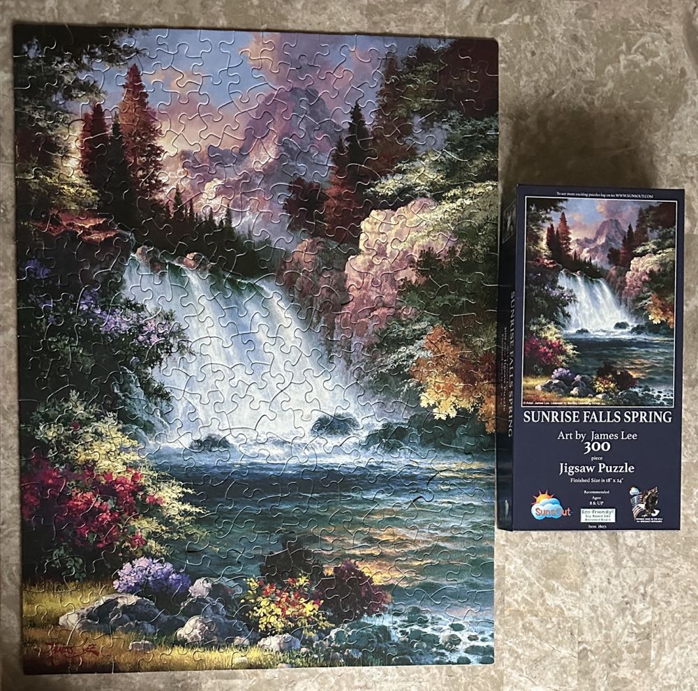 Sunrise Falls Spring - SunsOut puzzle collectible [Barcode 796780180710] - Main Image 2