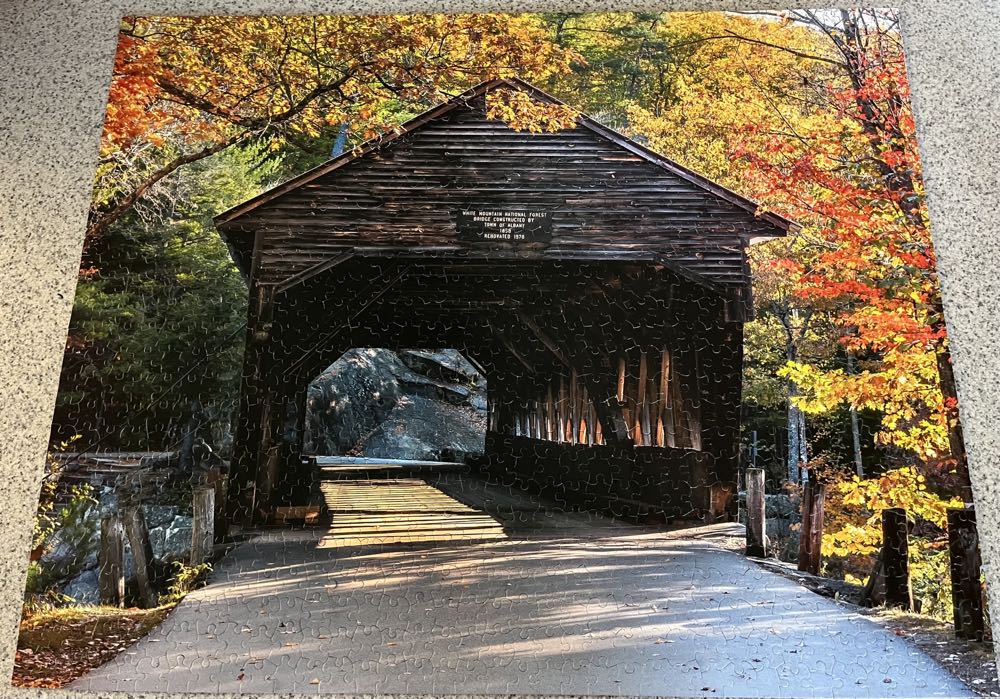 ZZ - Albany Covered Bridge (SOLD) - White Mountain Puzzles puzzle collectible [Barcode 724819257638] - Main Image 2