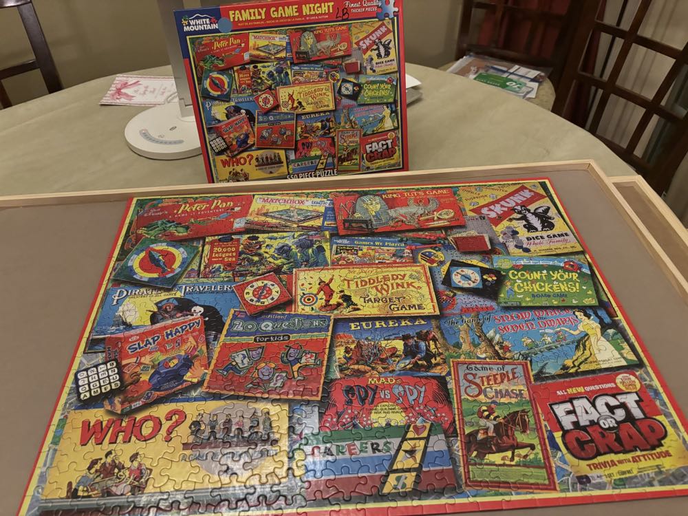 Family Game Night- NEW - White Mountain puzzle collectible [Barcode 724819260140] - Main Image 3