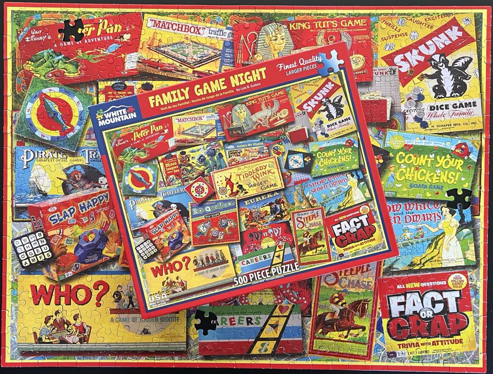 Family Game Night- NEW - White Mountain puzzle collectible [Barcode 724819260140] - Main Image 4