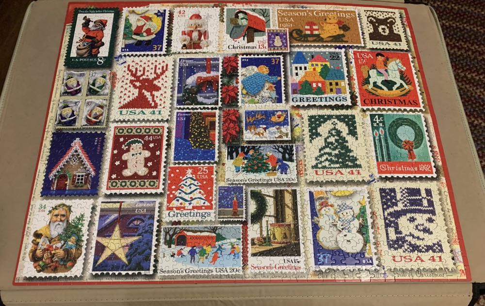 Christmas Stamps - White Mountain Puzzles puzzle collectible - Main Image 2