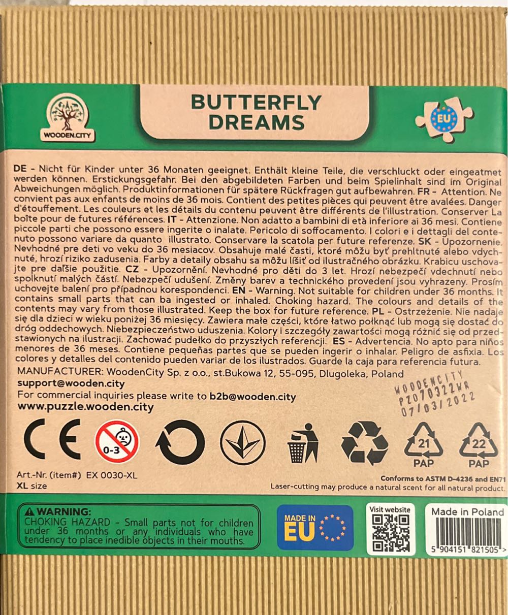 Butterfly Dreams - Wooden City puzzle collectible - Main Image 2