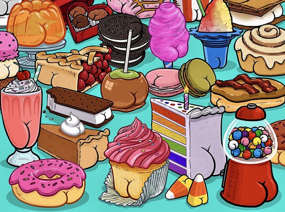 Butts On Things Sweets ✅🚪 - Ceaco puzzle collectible [Barcode 021081241908] - Main Image 2