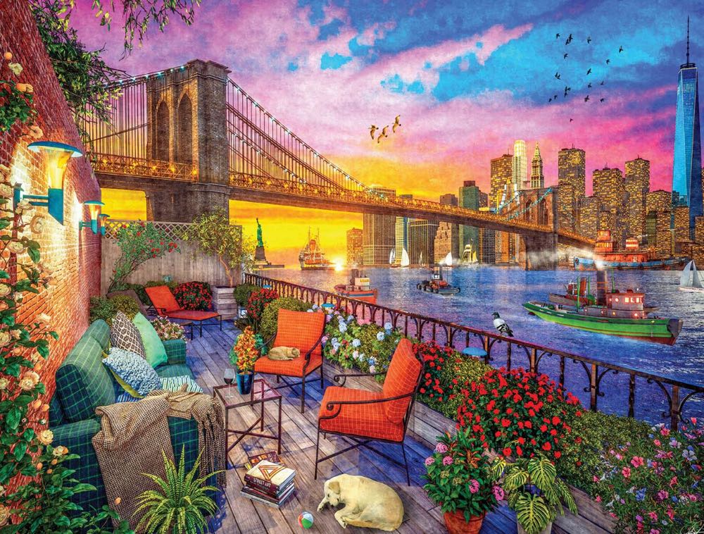 Manhattan Balcony Sunset - Rose Art puzzle collectible [Barcode 4895145436168] - Main Image 2