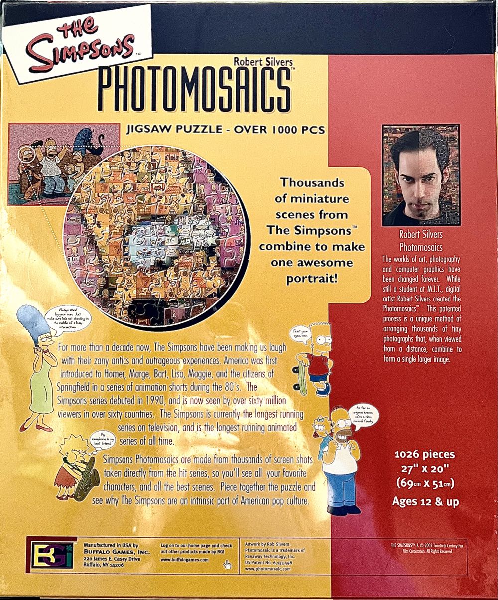 The Simpsons Photomosaics Puzzle -Homer Simpson - Buffalo puzzle collectible [Barcode 079346013517] - Main Image 2