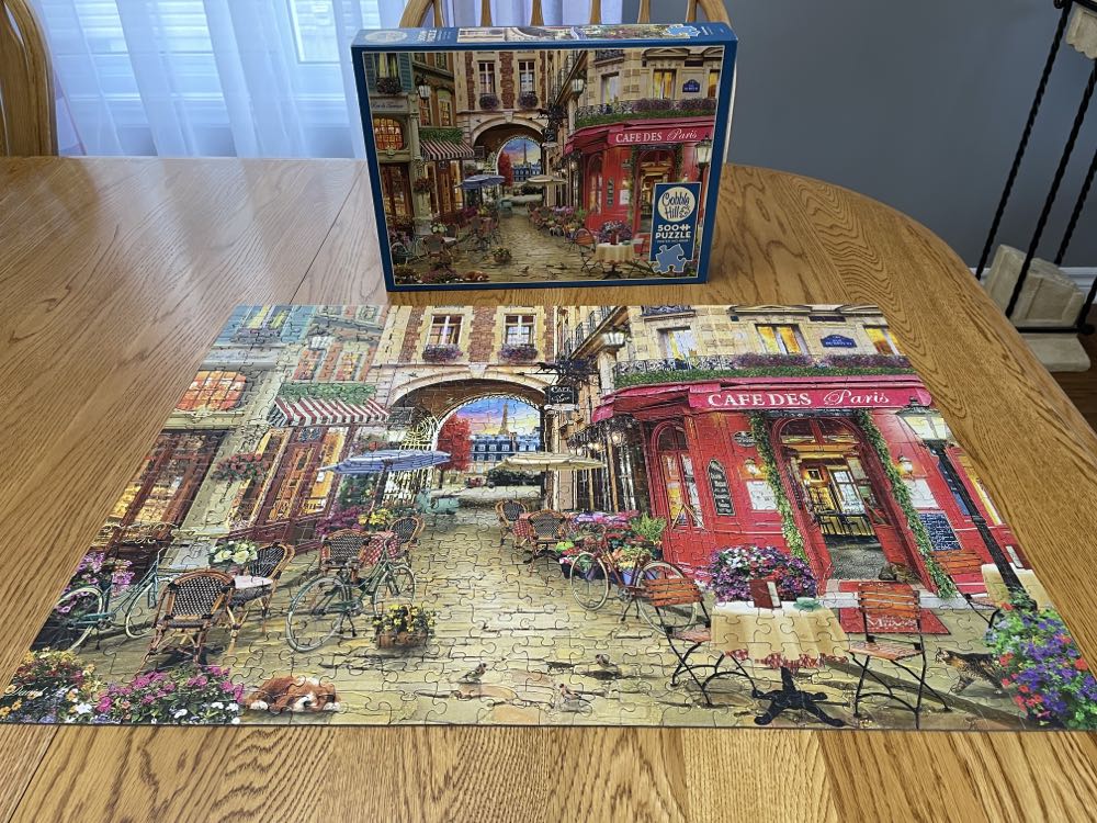 Travel: Café Des Paris 500 Pieces - Cobble Hill puzzle collectible [Barcode 625012850964] - Main Image 3