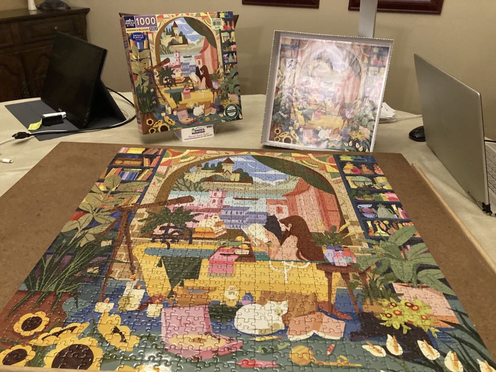 Reading & Relaxing - eeBoo Puzzles puzzle collectible [Barcode 689196514135] - Main Image 2