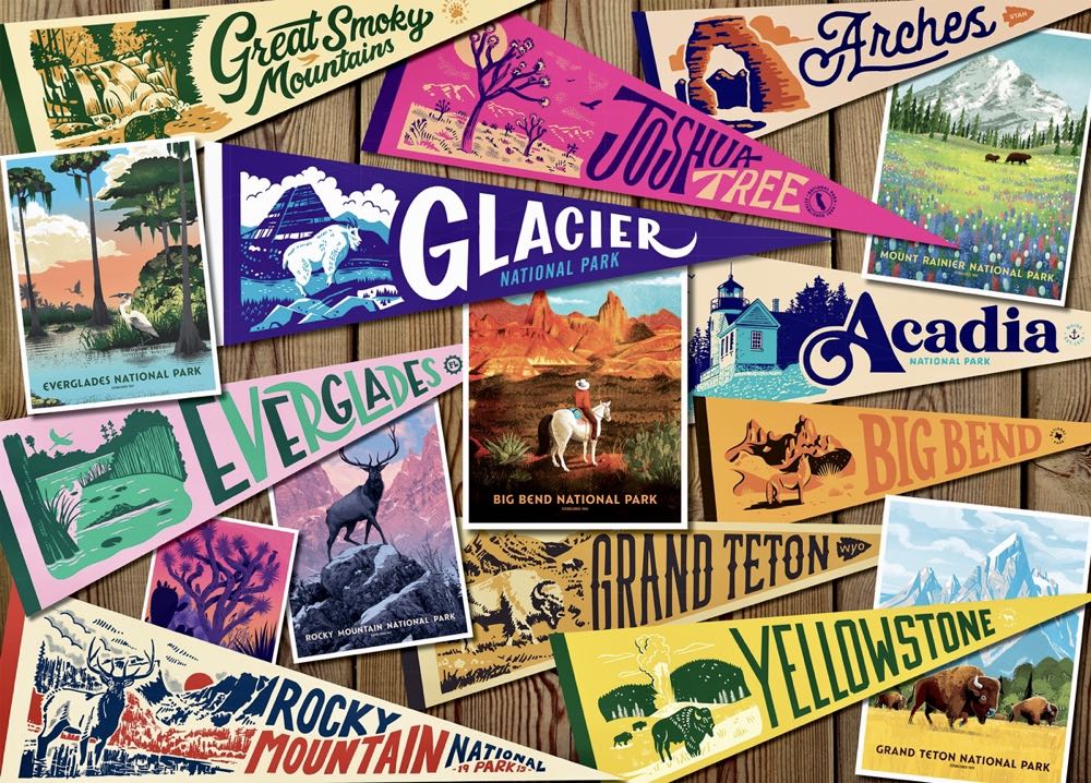 National Parks Set : Park Pennants - Ceaco puzzle collectible - Main Image 2