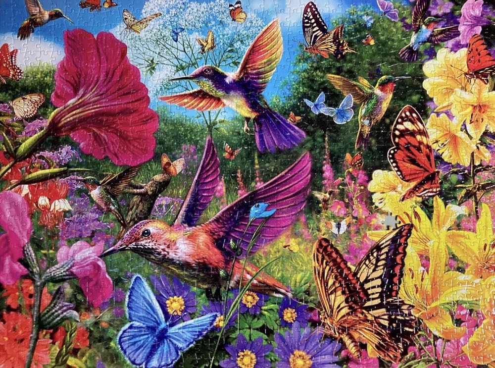 Sea Of Flowers Hummingbird Garden - Jigsaw Puzzles puzzle collectible - Main Image 4