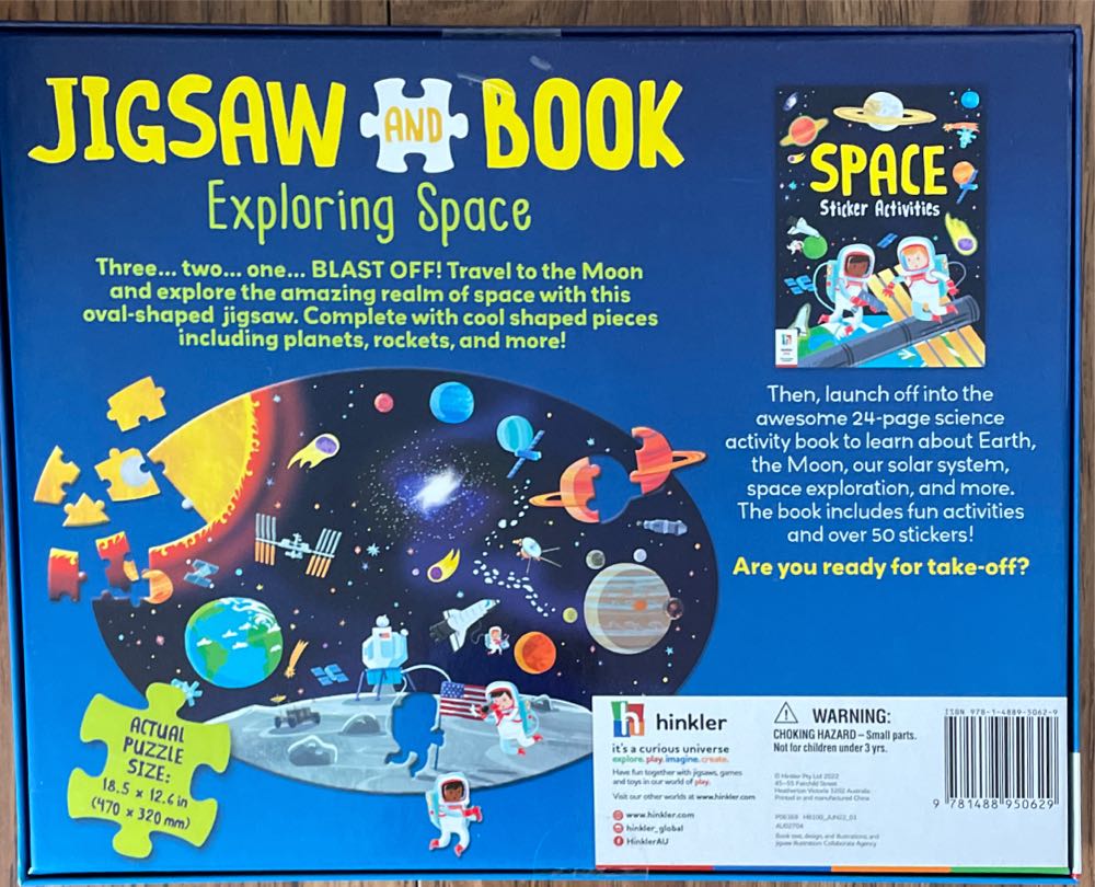 Exploring Space Book And Jigsaw Puzzle - Hinkler Play puzzle collectible [Barcode 9781488950629] - Main Image 2