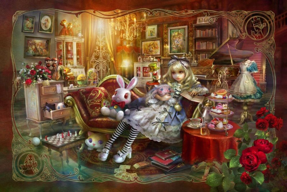 Alice (in Wonderland) in the Library - WHSMITH puzzle collectible [Barcode 5056452007628] - Main Image 2