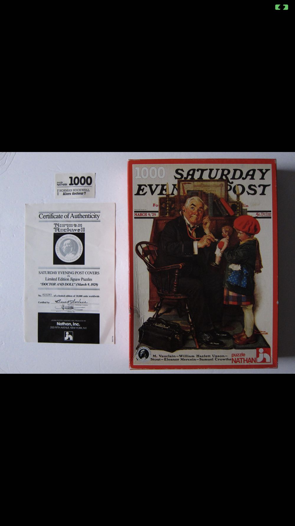 Saturday Evening Post Doctor And Doll - Ravensburger/Nathan puzzle collectible [Barcode 3254775507708] - Main Image 4