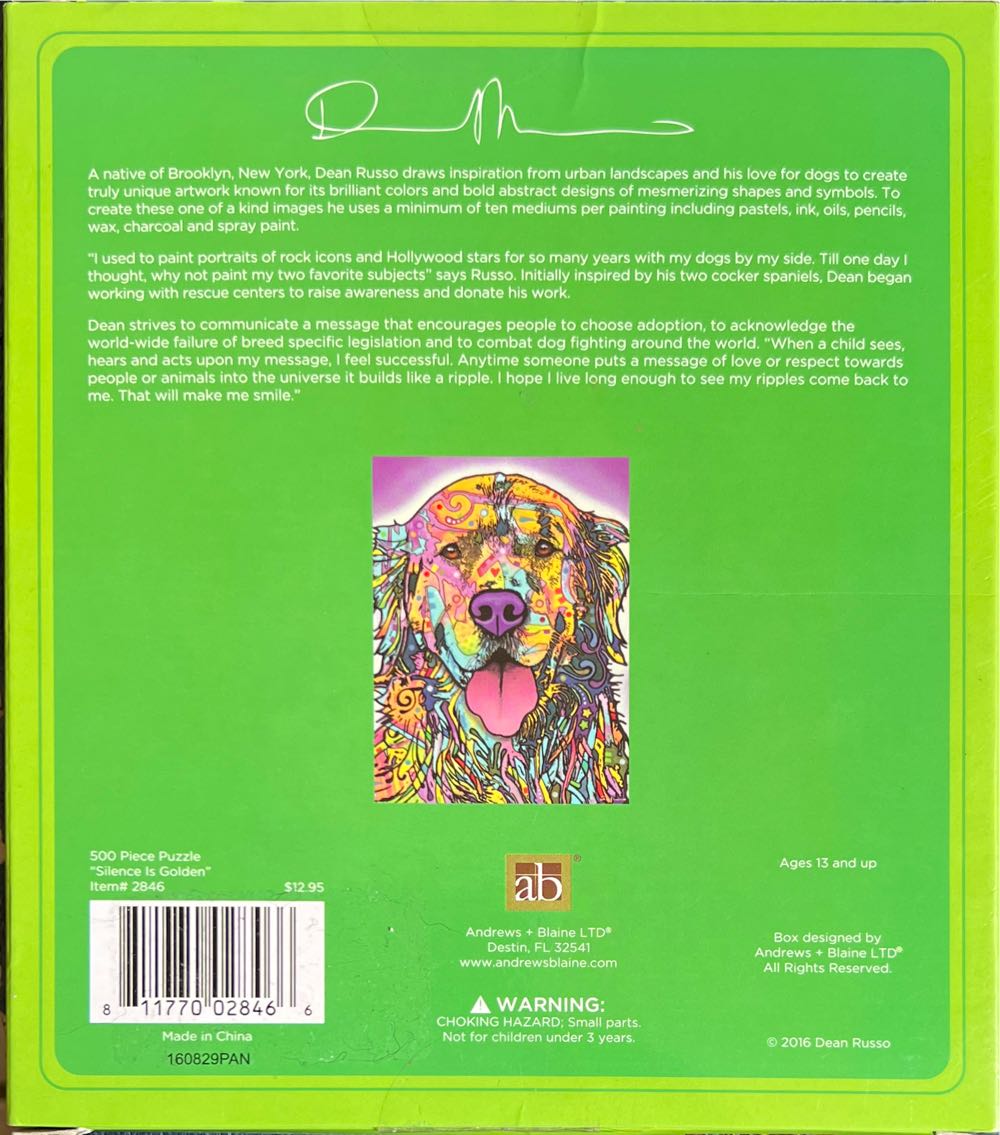 Silence Is Golden - Andrews & Blaine Ltd. puzzle collectible [Barcode 811770028466] - Main Image 2