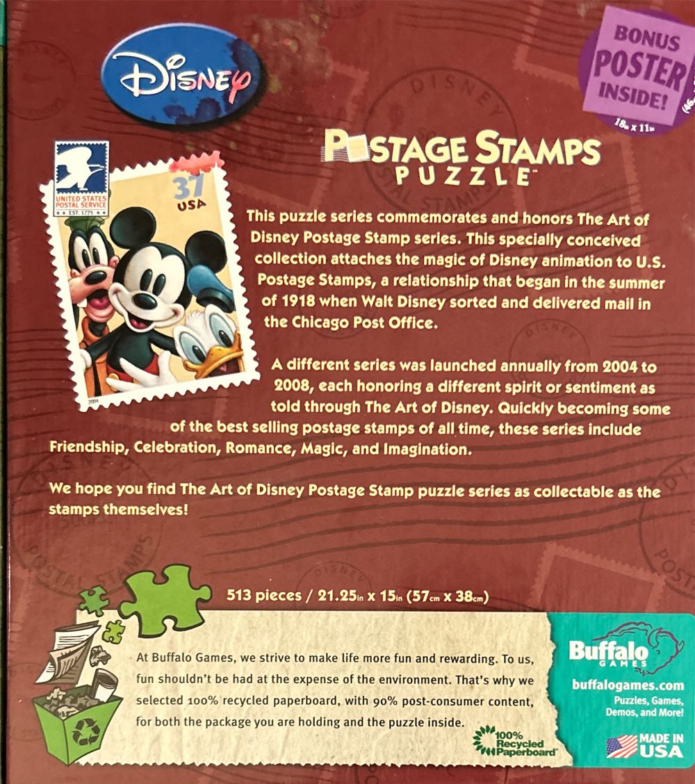 Postage Stamp- Imagination - Buffalo Disney puzzle collectible [Barcode 9780641699115] - Main Image 2