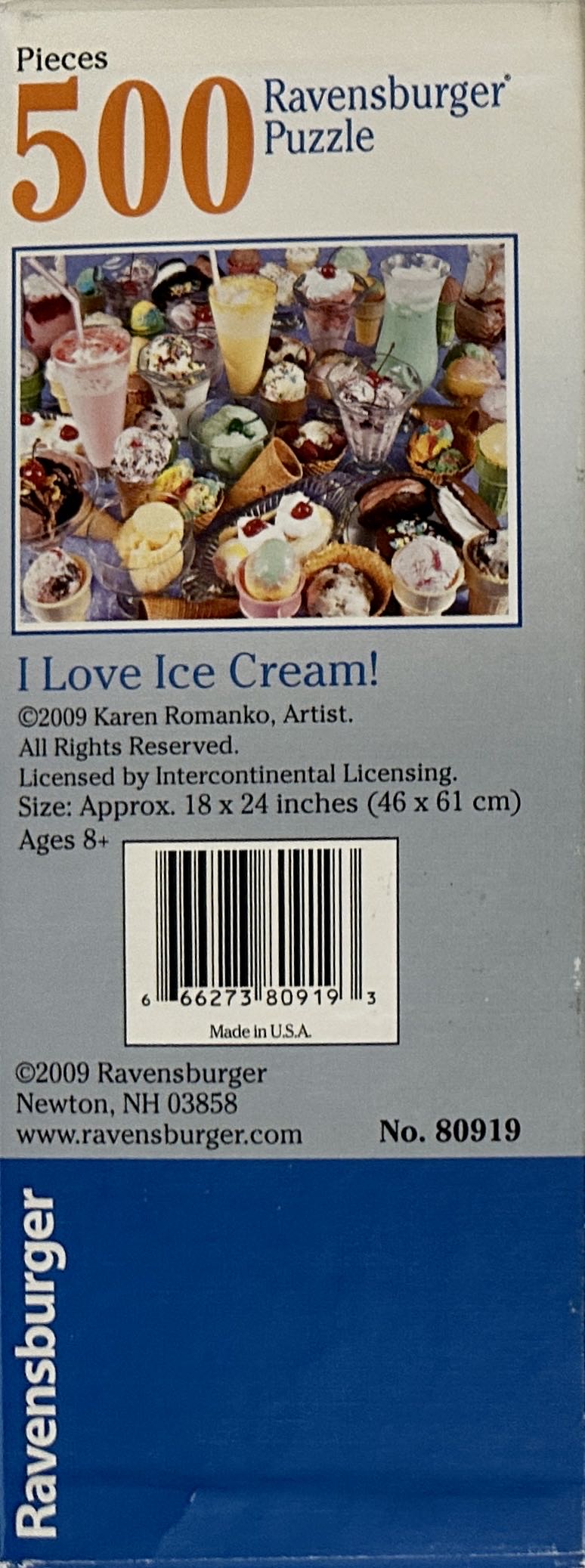 DONE: I Love Ice Cream! - Ravensburger puzzle collectible [Barcode 666273809193] - Main Image 2