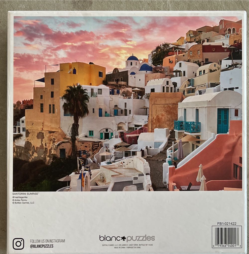 Santorini Sunrise - Blanc By Buffalo puzzle collectible [Barcode 079346540013] - Main Image 2