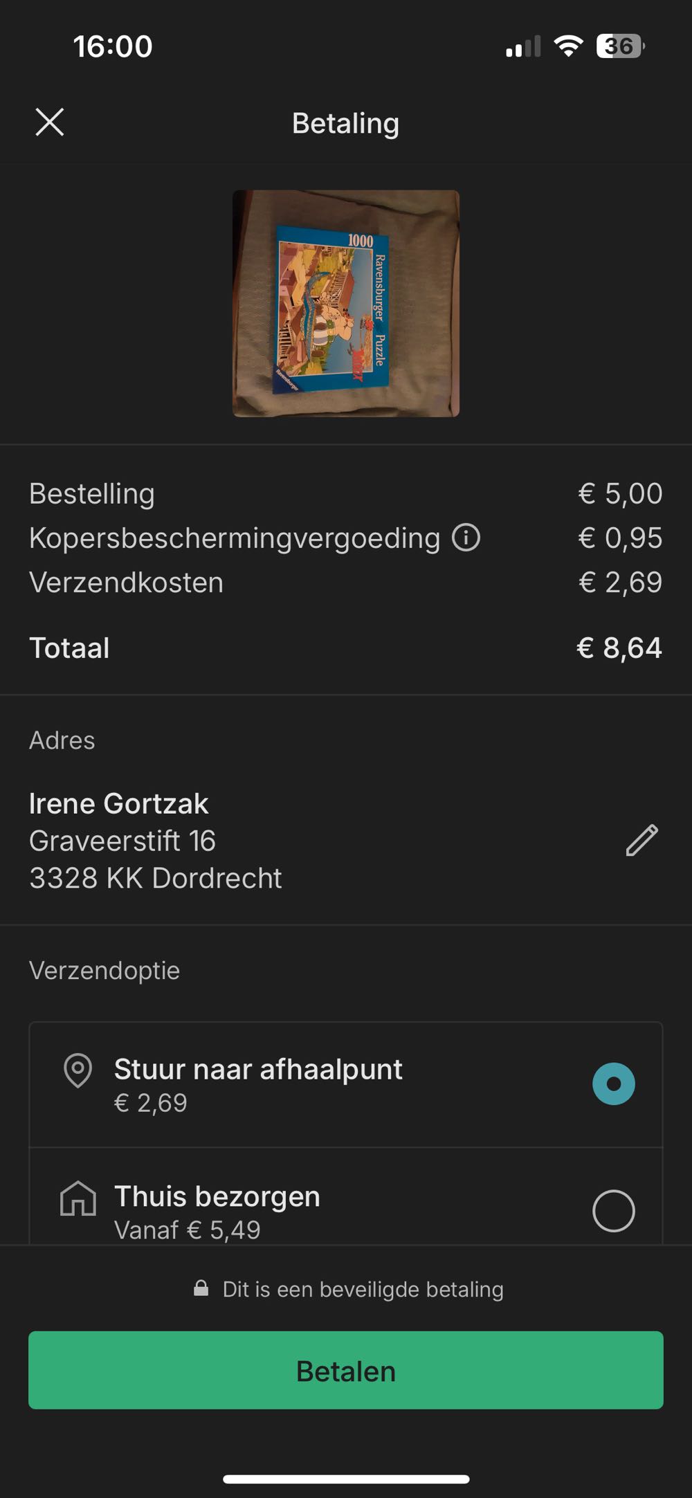 Asterix The Flying  Carpet 🟦🇨🇦 - Ravensburger puzzle collectible [Barcode 4005556154982] - Main Image 4