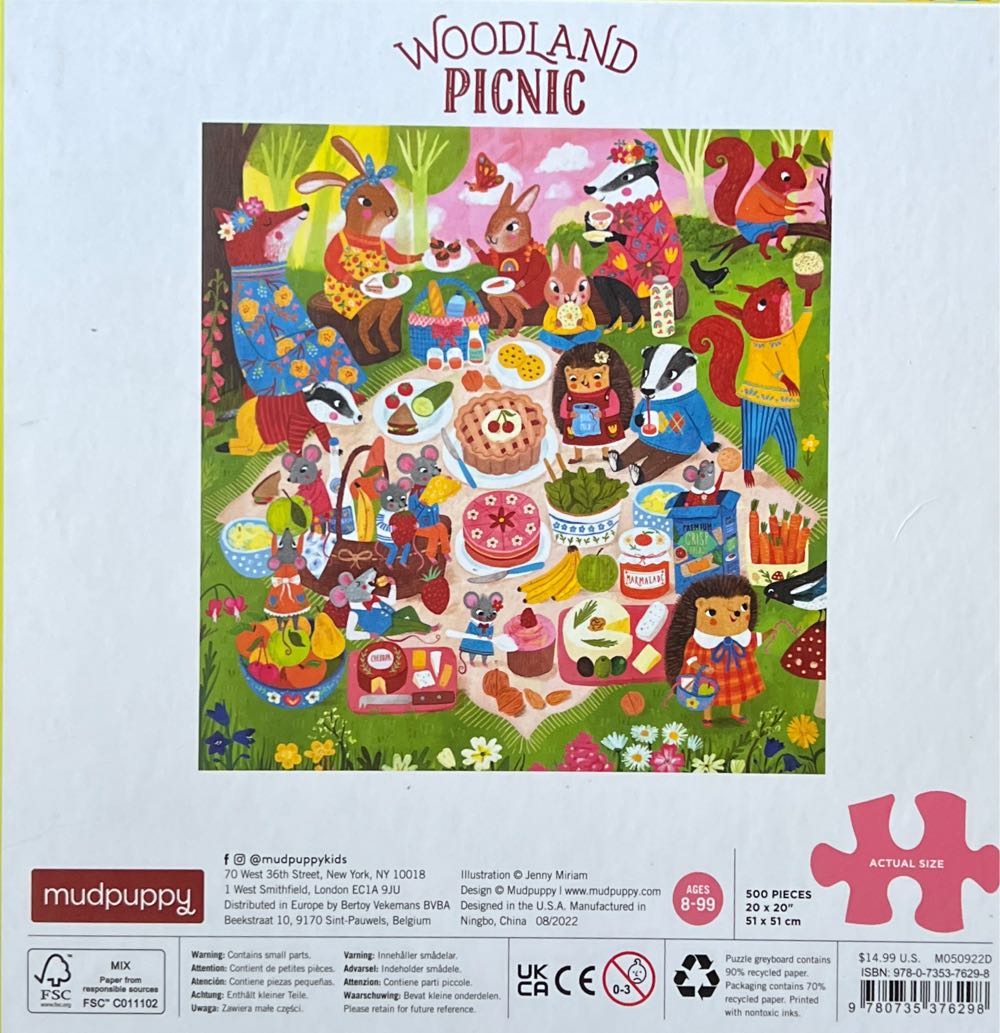 Woodland Picnic - Mudpuppy puzzle collectible [Barcode 9780735376298] - Main Image 2