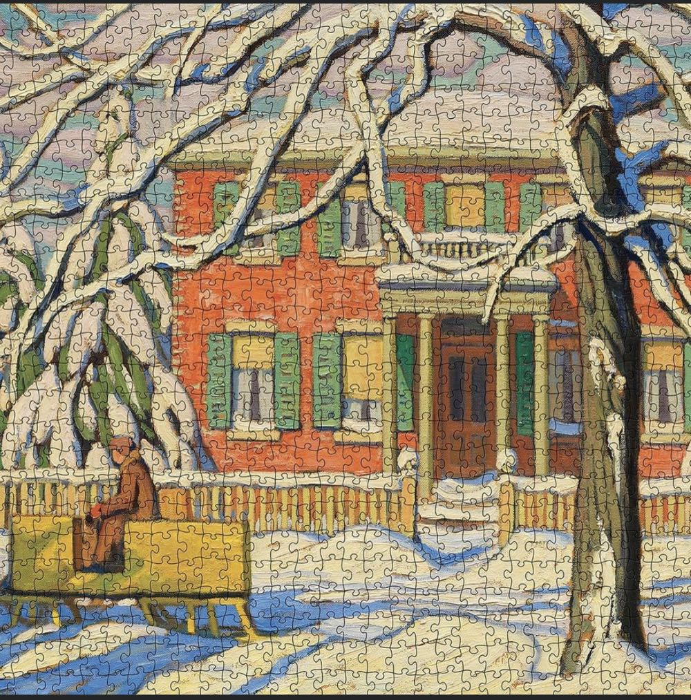 Red House & Yellow Sleigh - Pomegranate puzzle collectible [Barcode 9780764978678] - Main Image 2