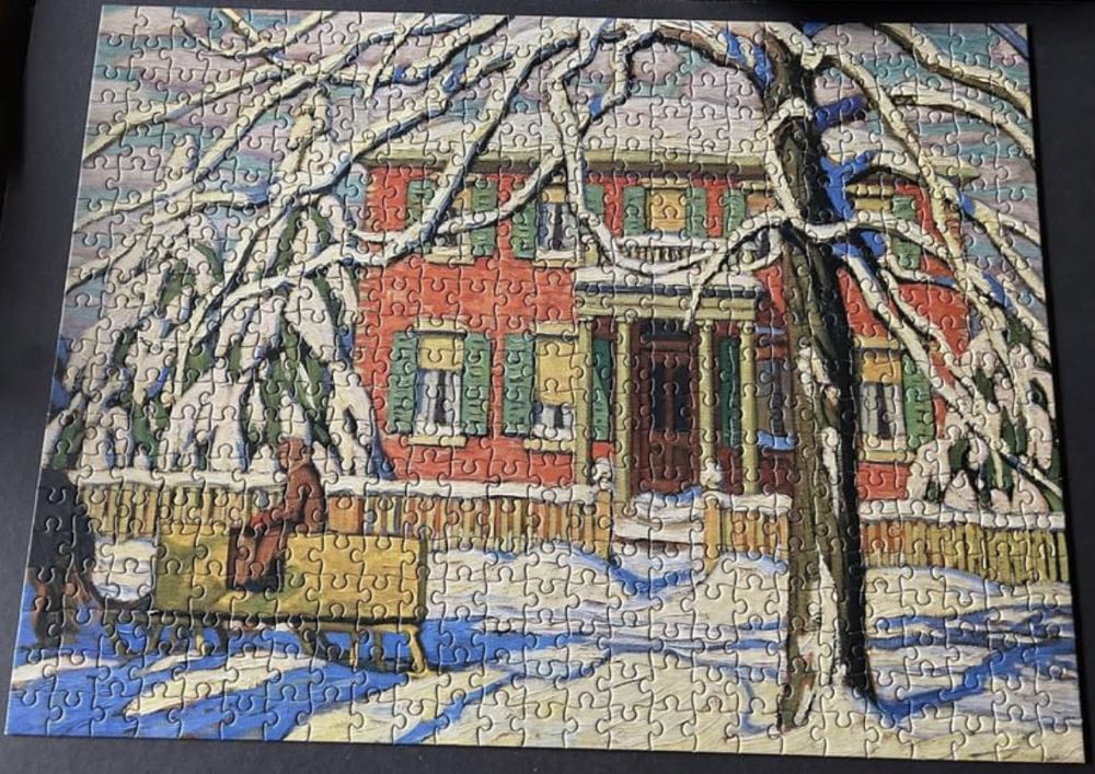 Red House & Yellow Sleigh - Pomegranate puzzle collectible [Barcode 9780764978678] - Main Image 3