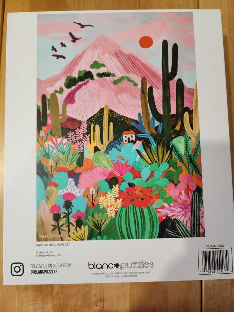 Cactus Mountain,  AZ - Blanc By Buffalo puzzle collectible [Barcode 079346554034] - Main Image 2
