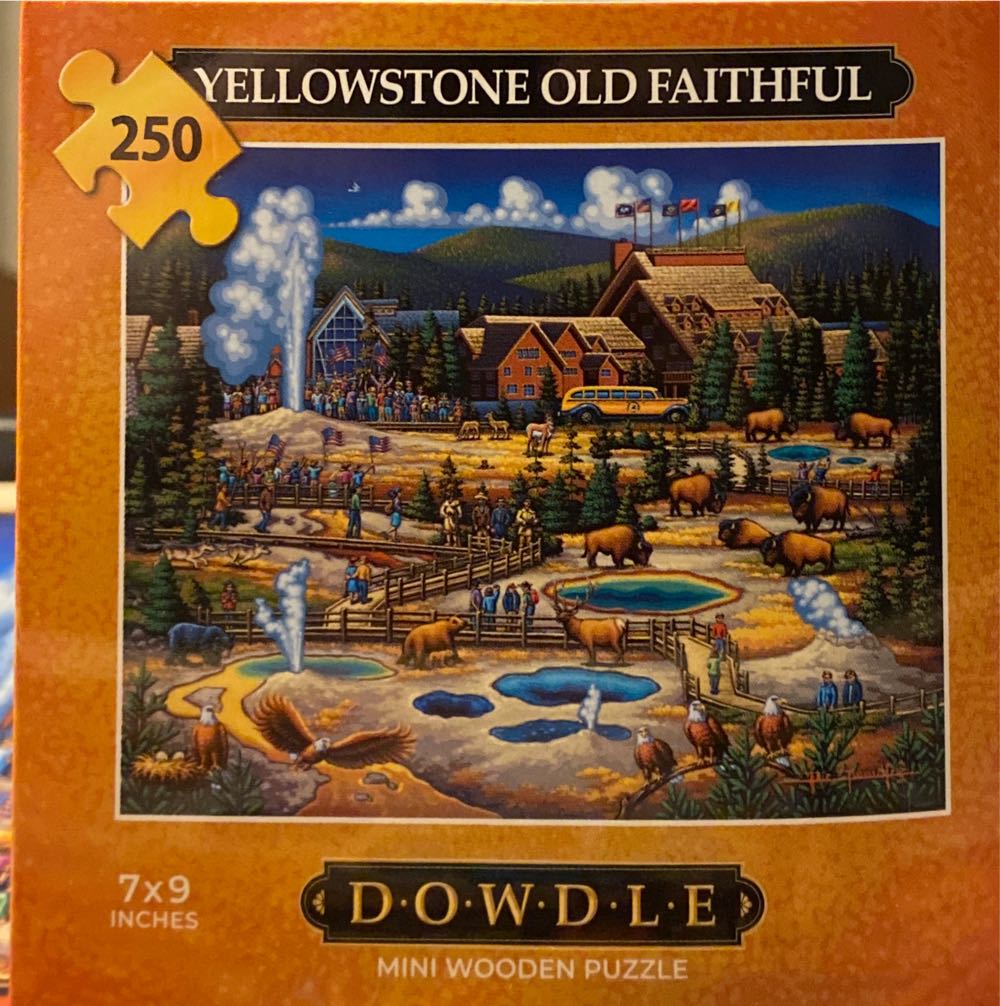 Yellowstone Old Faithful, Dowdle Mini Wooden Puzzle - Dowdle Folk Art puzzle collectible - Main Image 2