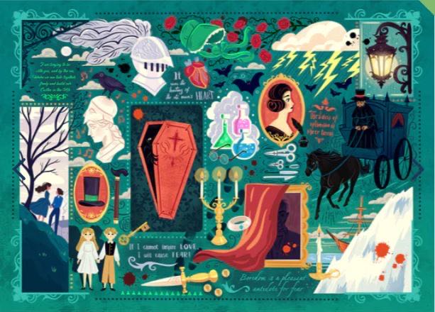 Book Club Gothic Novels - Gibsons puzzle collectible [Barcode 5012269071238] - Main Image 2