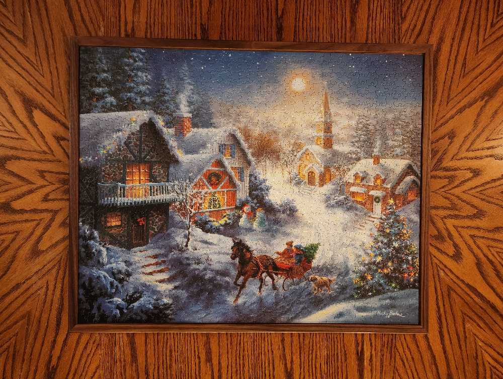 In a One Horse Open Sleigh - White Mountain puzzle collectible [Barcode 724819248711] - Main Image 2