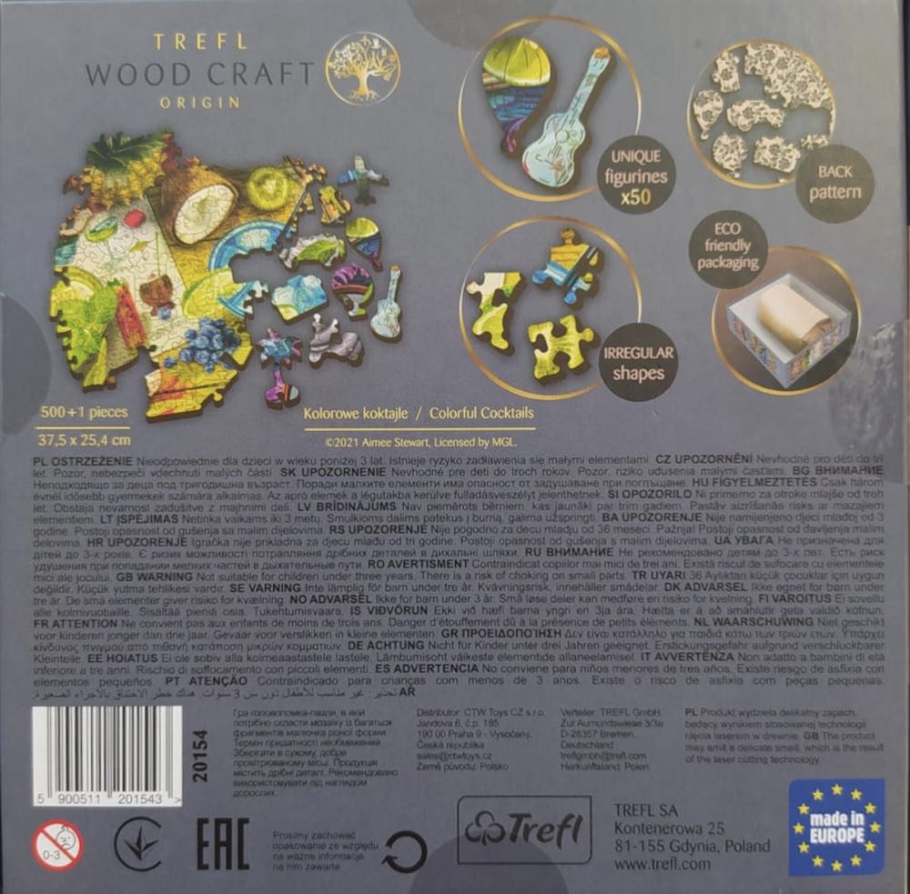 Colourful Cocktails - Trefl Wood Craft puzzle collectible [Barcode 5900511201543] - Main Image 4