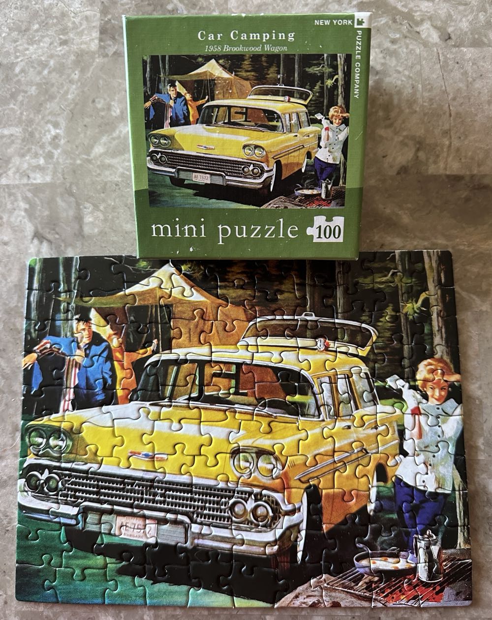 Car Camping GM 1958 Brookwood Wagon - New York Puzzle Company puzzle collectible [Barcode 819844011888] - Main Image 2
