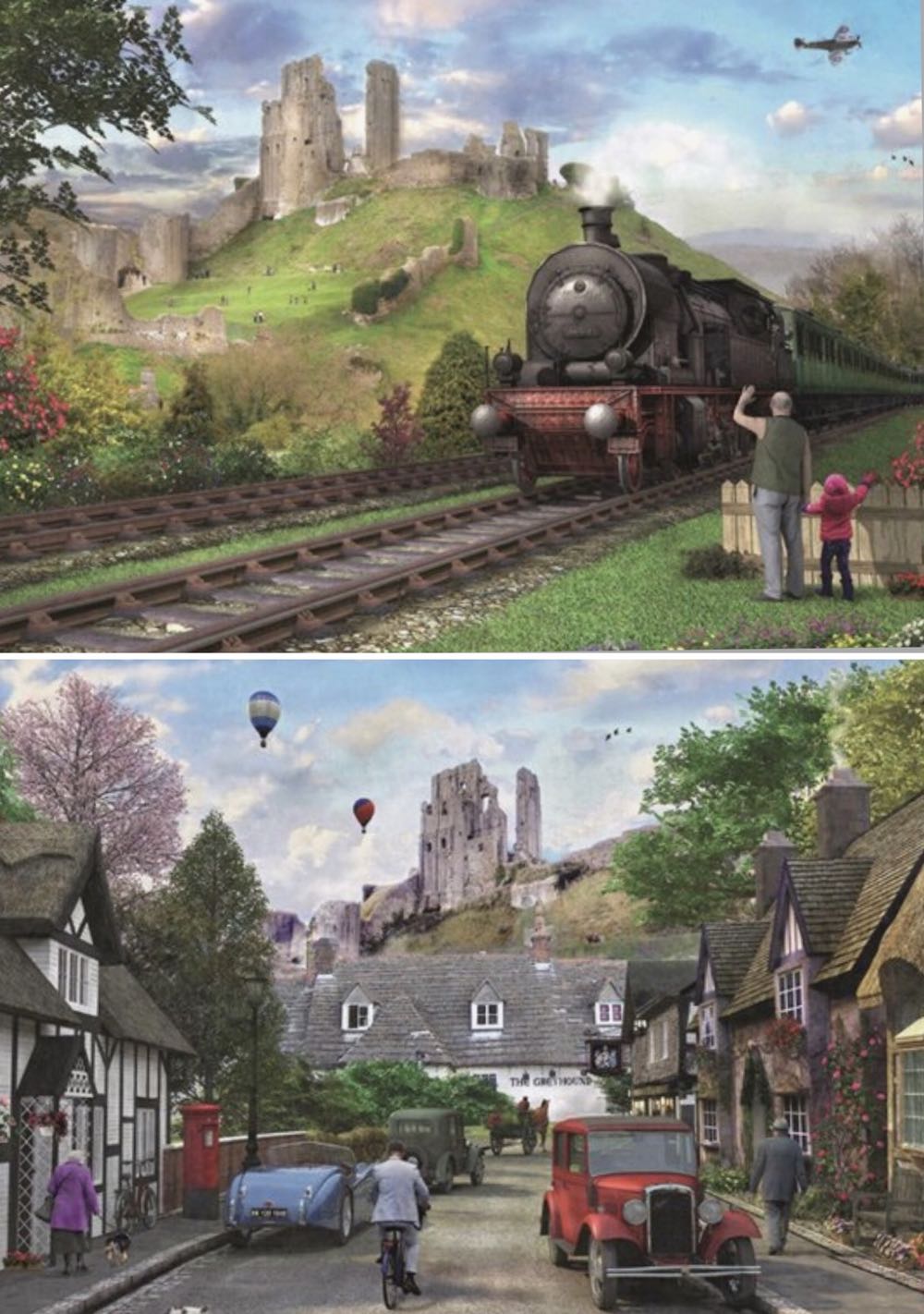 Corfe Castle Dorset - Falcon de luxe puzzle collectible [Barcode 8710126111529] - Main Image 2